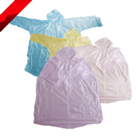 Disposable Plastic Raincoat, Hooded Poncho